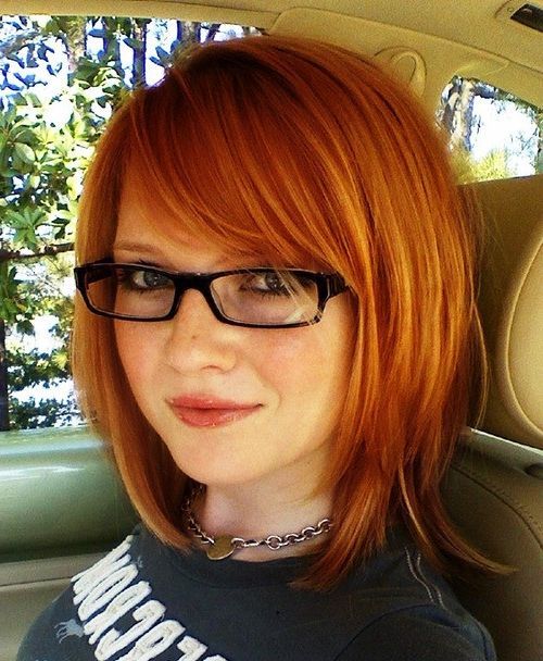 beautiful heavy girls hairstyle with glasses