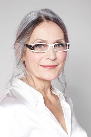 Grey hairstyles for over 80 with glasses