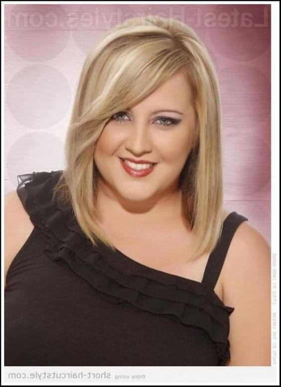 Short Hairstyle for Fat Faces and Double Chin