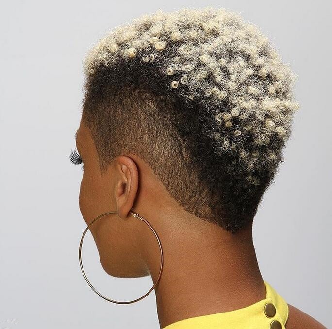 Grey Mohawk With Curls For Fashionable Black Women