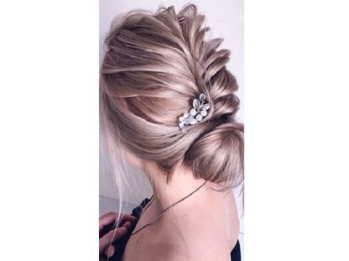 Pulled Out Hairstyle For Long Hair Older Brides