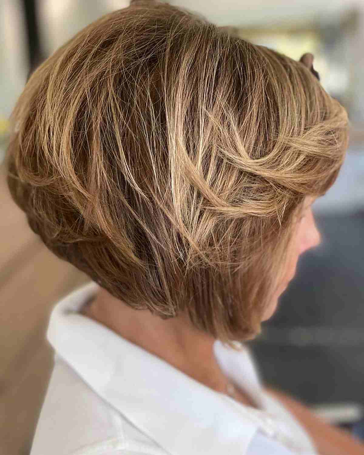 Latest Hairstyle Feathered Bob Layers For Women Over 50