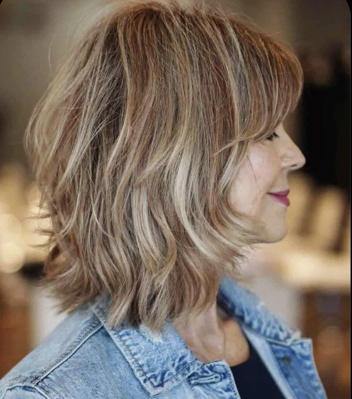 Shoulder Length Hair With Bangs Over 50